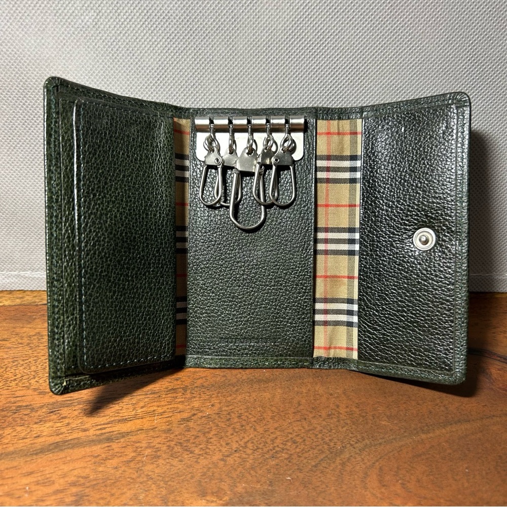 VINTAGE Burberry Key Holder Leather Pouch Wallet